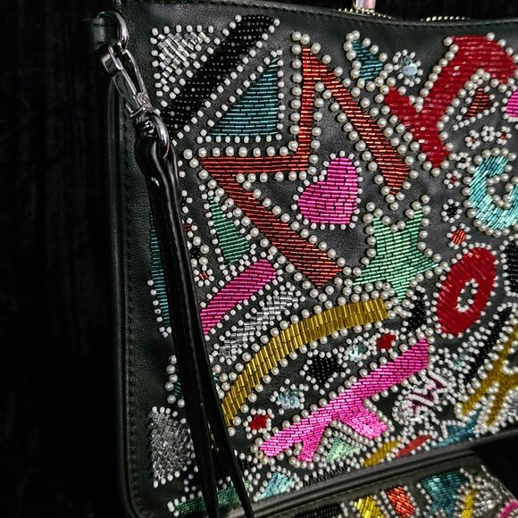 Michael Kors Leather Beaded Clutch - Picture 3 of 3